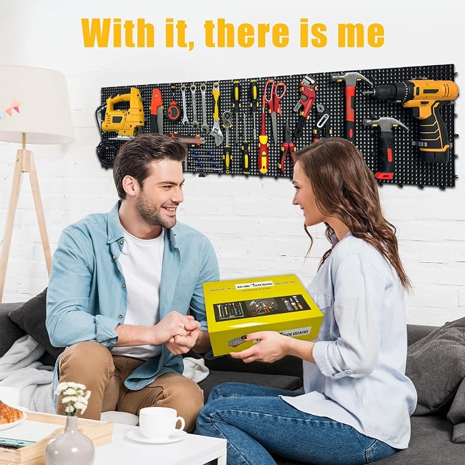 6 Black Plastic Peg Board Set Contains 200 Accessories, High Load-Bearing - Image 7