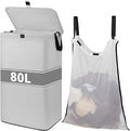 80L Large Laundry Hamper with Lid, Foldable Laundry Bag by Anmiro
