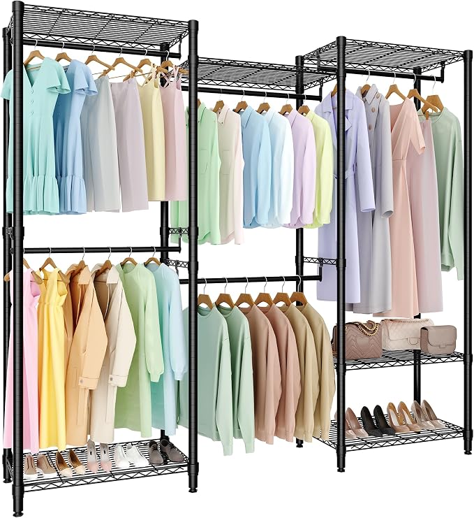 Freestanding Clothes Rack Garment Racks by GarveeHome