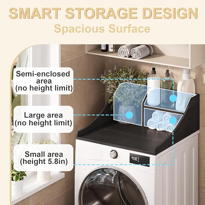 Laundry Countertop Single, 2-Tier Washer Dryer Countertop Laundry Topper - Image 4