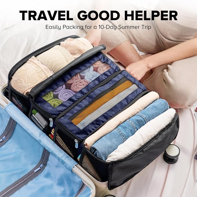 Suitcase Organizer, Travel Luggage Organizer Hanging Shelves Packing Cube - Image 5