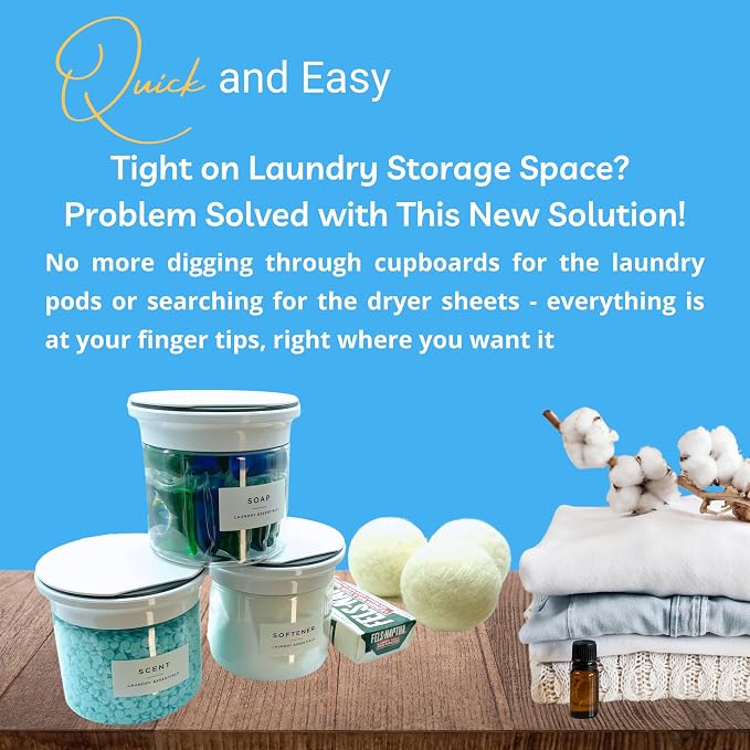 Laundry Powder Container, Magnetic Laundry Pods Holder, Small Shelf Organizer - Image 6