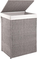 OIAHOMY Laundry Hamper with Lid, 23.8 Gal Wicker Hamper with Removable Liner by MasterofSpaceOptimization