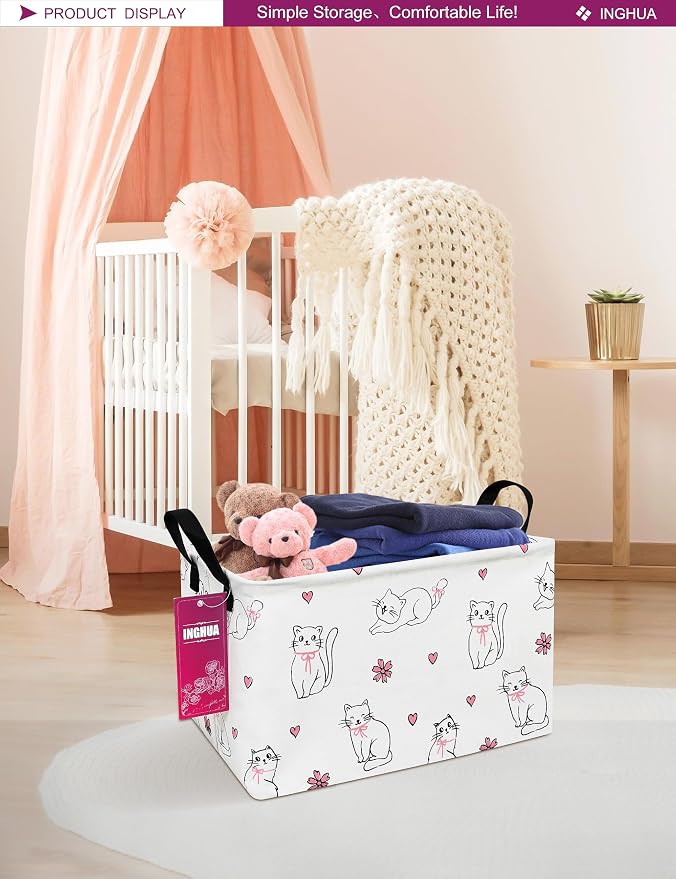 Rectangular Storage Basket Fabric Organizer Bin - Image 5