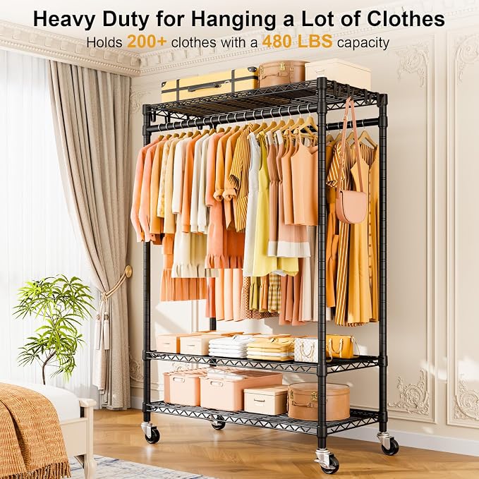 P7 Rolling Clothes Rack, Clothing Racks - Image 2