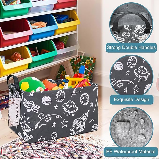 FANKANG Storage Basket, Nursery Hamper Canvas Laundry Basket Foldable - Image 7