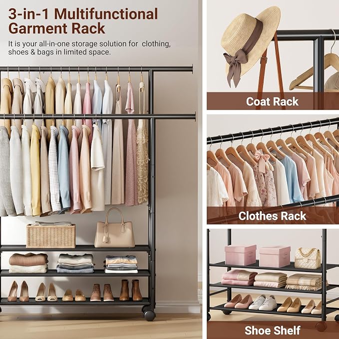 SLEEPING LAMB 44" Double Rods Clothes Rack - Image 7