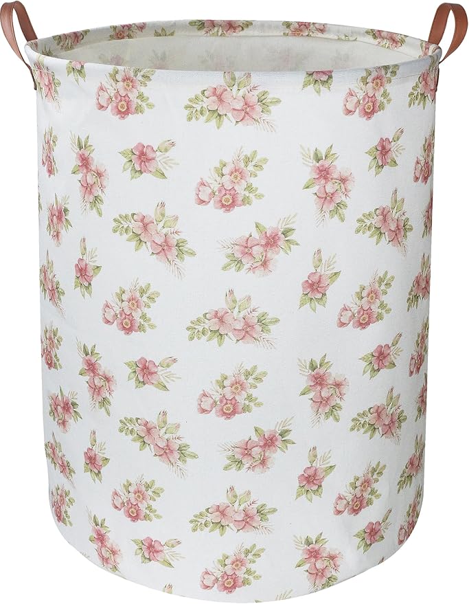 Pink Flower Laundry Hamper, laundry Basket, Nursery Hamper, Waterproof Storage by NTAOHAMPER