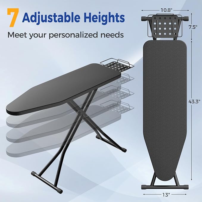 BEWISHOME Foldable Ironing Board Full Size, Height Adjustable Sturdy Iron Board - Image 2
