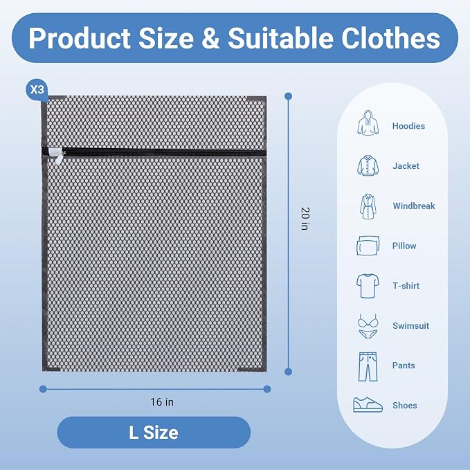 3Pcs 16 x 20 Inches Laundry Bags - Image 3