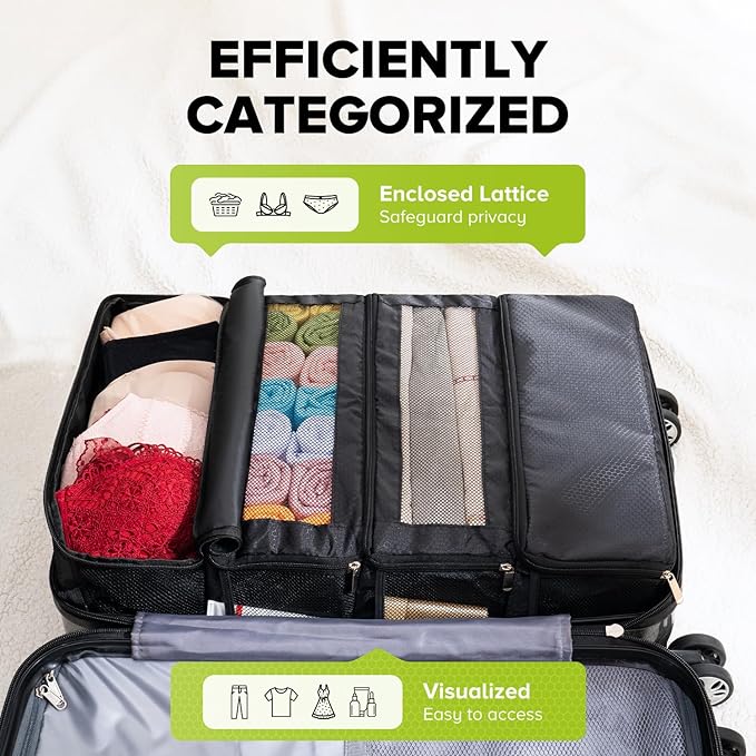 Suitcase Organizer, Travel Luggage Organizer Hanging Shelves Packing Cube - Image 3
