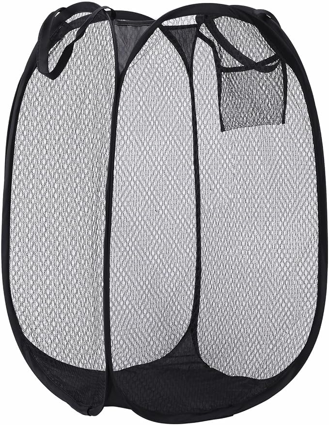 Collapsible Laundry Basket, Dirty Clothes Mesh Pop Up Hamper, Small Foldable by ULYSIA