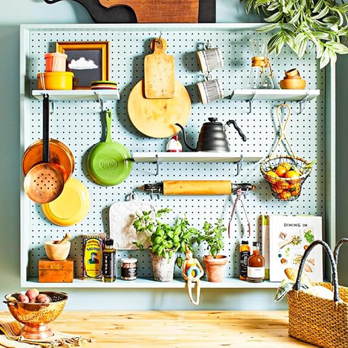 Black Pegboard Shelf, 8 Pack Wooden Pegboard Shelves - Image 7