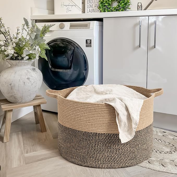 Goodpick Extra Large Wicker Storage Basket, 83L Woven Blanket Storage - Image 3