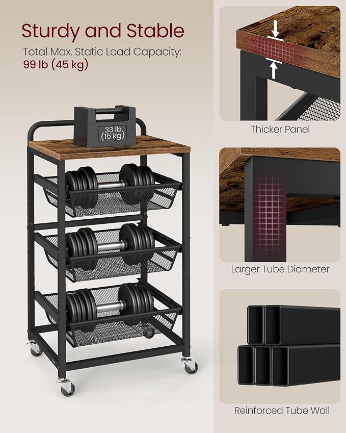 VASAGLE Storage Rolling Cart - Image 6