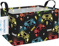 LANGYASHAN Rectangular Storage Bin Collapse Canvas Fabric Cartoon Storage Basket by LANGYASHAN