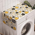 Ambesonne Yellow Washing Machine Organizer, Anti-slip Fabric Cover by Ambesonne
