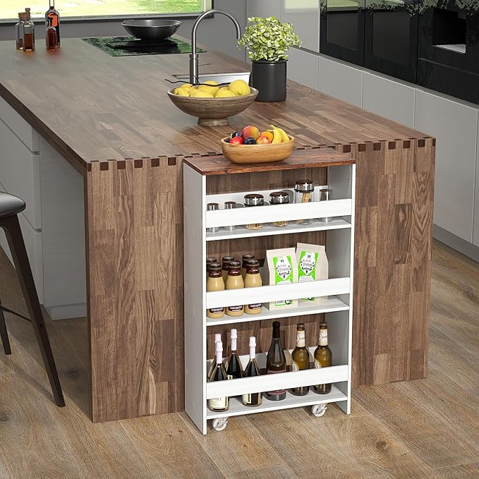 Slim Storage Rolling Cart, 4-Tier Side Out Shelving Unit - Image 8