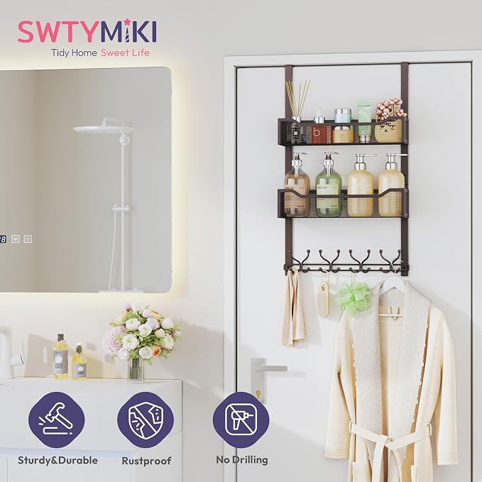 SWTYMIKI Over The Door Hooks Organizer - Image 4