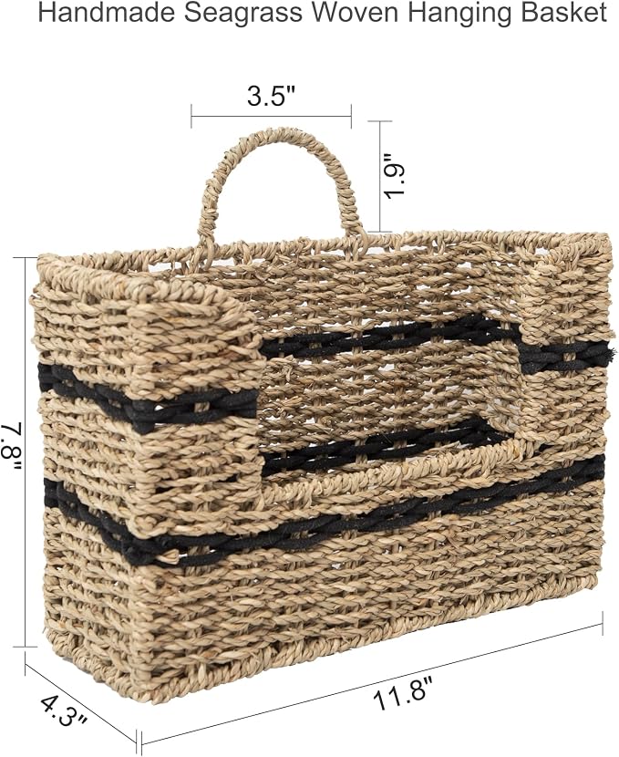 Handmade Seagrass Woven Hanging Basket - Image 6