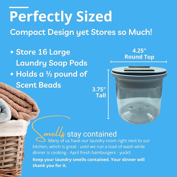 Laundry Powder Container, Magnetic Laundry Pods Holder, Small Shelf Organizer - Image 3