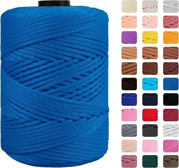 CAMAL Polypropylene Cord 3mm 185 Yards Colorful Polyester Yarn Handmade by CAMAL