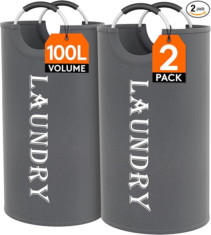 Lifewit 100L 2-Pack Large Laundry Basket, Collapsible Laundry Hamper by Lifewit