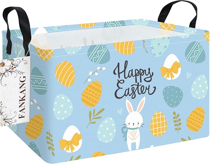 FANKANG Storage Bins, Nursery Hamper Canvas Laundry Basket Foldable - Image 9
