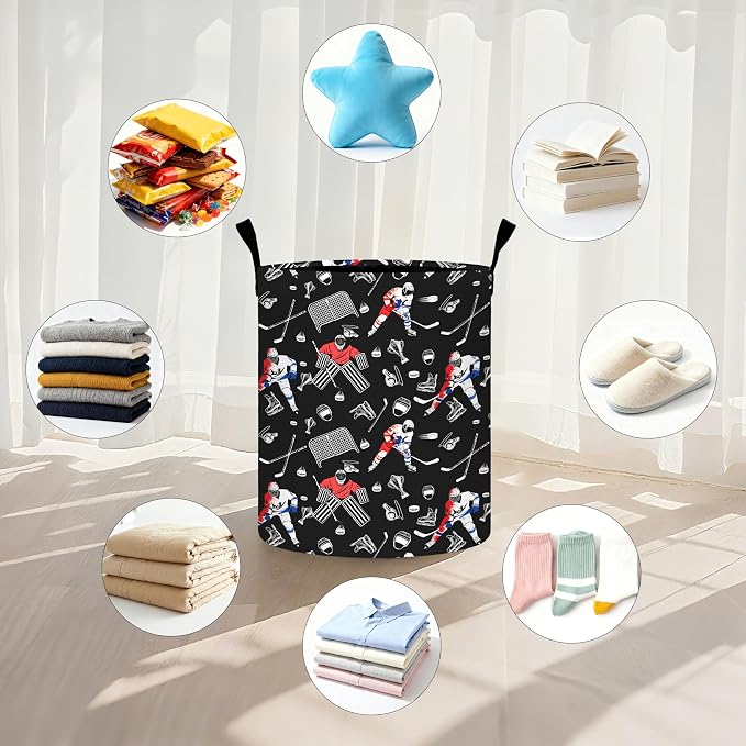 Hockey Laundry Basket Storage Bin Foldable Laundry Hamper Clothes Storage - Image 5