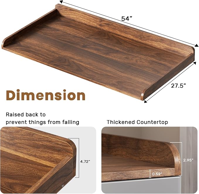 DTK Washer Dryer Countertop, Wood Topper - Image 3