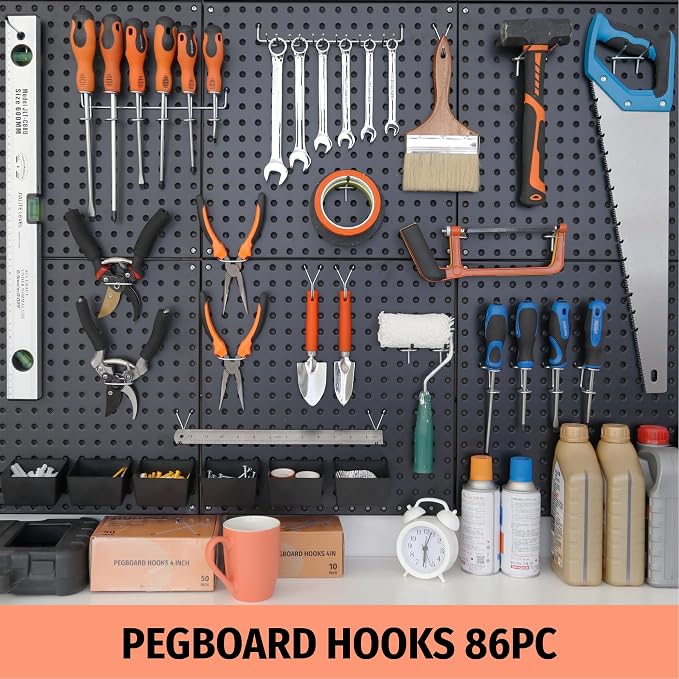 HUHOLE 86 Piece Pegboard Hooks Assortment Kit - Image 3