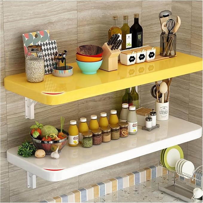 Laundry Floating Folding Table, Wood Wall Mounted Folding Table, fold down table - Image 7
