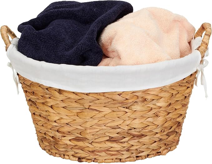 Household Essentials Round Wicker Laundry Basket - Image 5