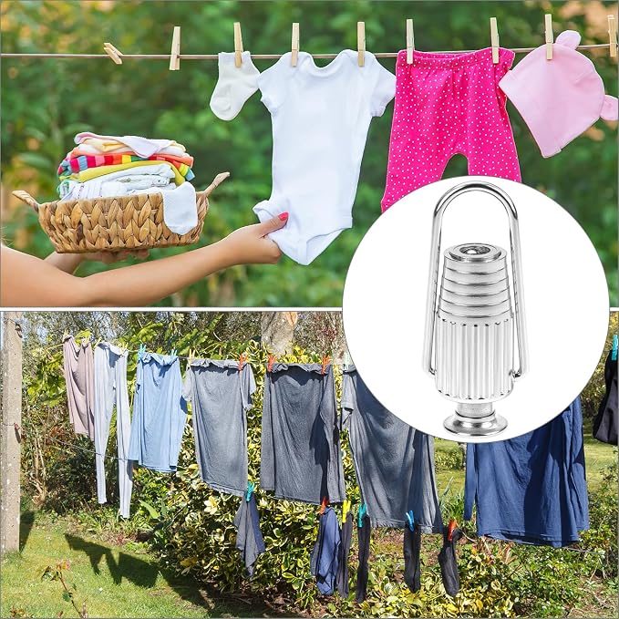 QWORK Clothesline line Tightener, Aluminum Laundry Drying Line Tight Tool - Image 7