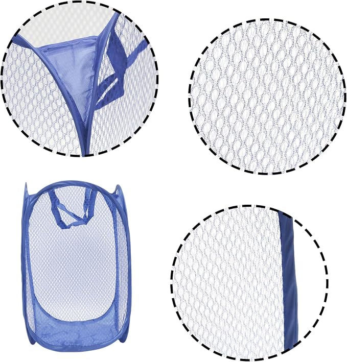 2Pcs Popup Mesh Laundry Baskets, Collapsible and Portable Laundry Hamper - Image 3