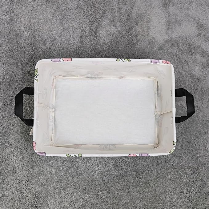 LANGYASHAN Rectangular Storage Bin Collapse Canvas Fabric Cartoon Storage Basket - Image 7
