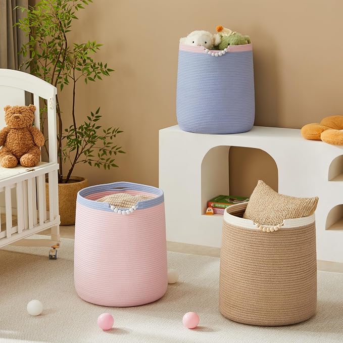 65L Woven Jute Laundry Hamper Basket - Image 7