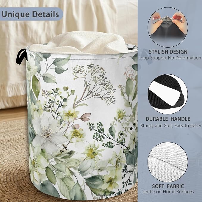 Flowers Plants HerbsLaundry Hamper, Dirty Clothes Laundry Basket - Image 3