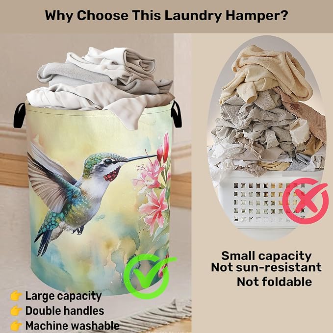 Summer Hummingbird Laundry Basket - Image 3