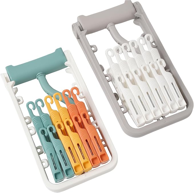 Clothes Drying Racks 2 Pack Grey Colour Small Folding Portable Underwear Hangers - Image 2