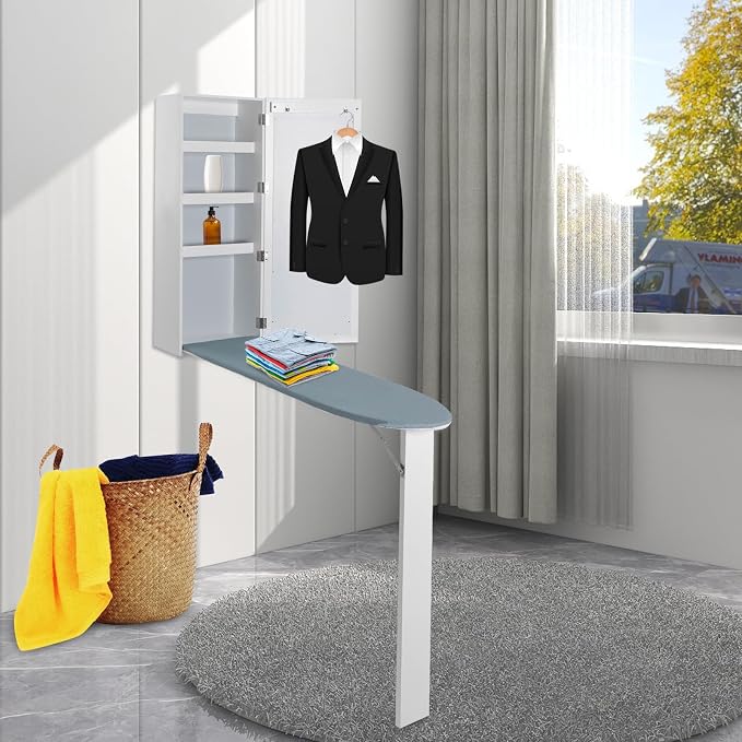 Foldable Ironing Board Cabinet Wall Mounted Storage Cabinet - Image 4