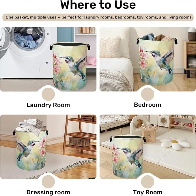 Summer Hummingbird Laundry Basket - Image 4