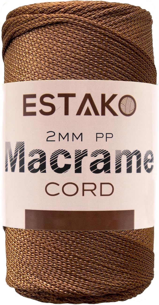 Estako 2 mm PP Polyester Macrame Cord 100% Polypropylene Perfect Supplies by Estako