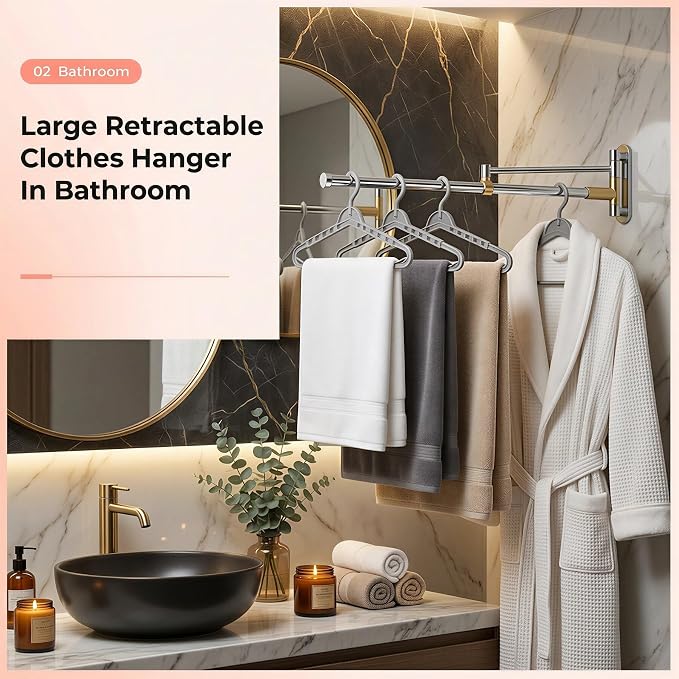 HOUSE DAY Extra Large Adjustable Hangers 4 Pack, Heavy Duty Clothes Hangers - Image 9