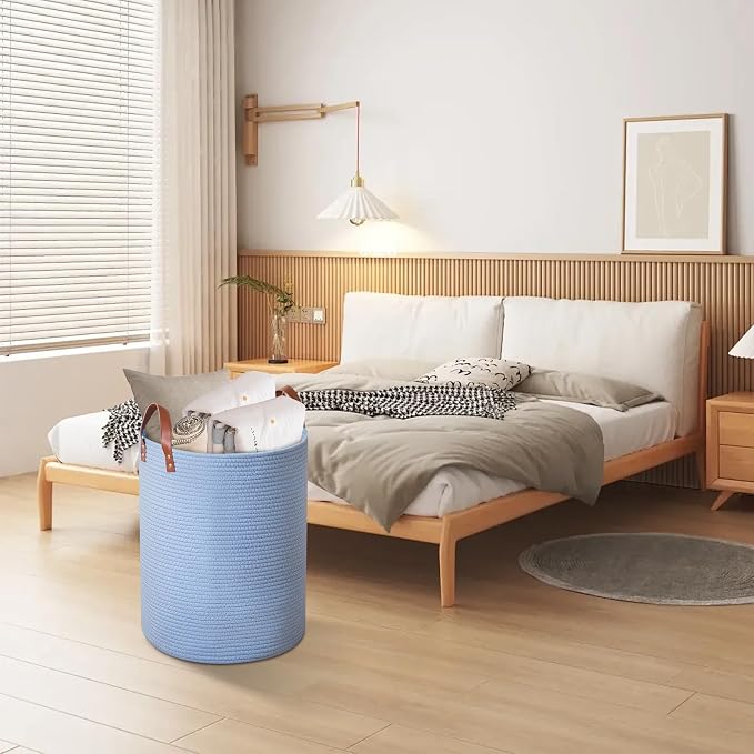 80L Large Rope Basket, Woven Rope Storage Basket - Image 7