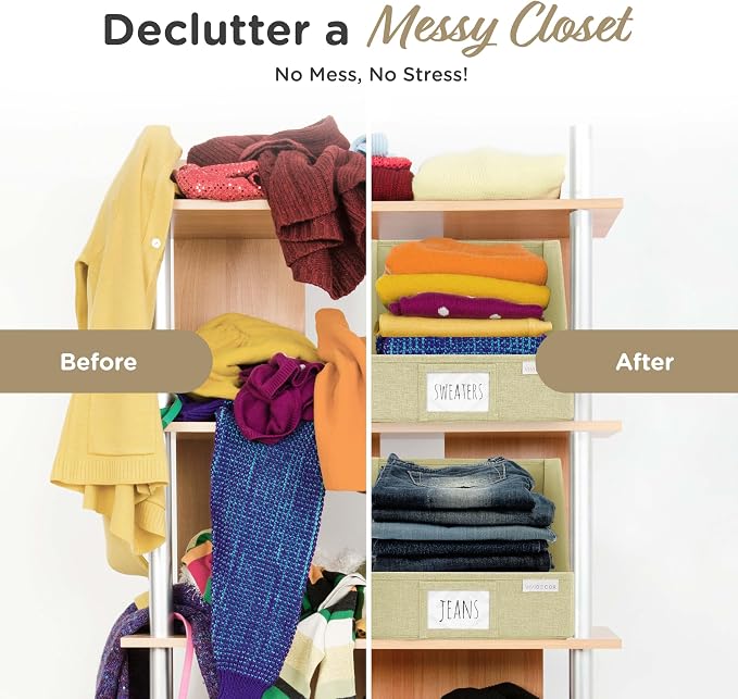 Trapezoid Closet Bins for Shelves – 12x12x10 Fabric Storage Baskets, - Image 6