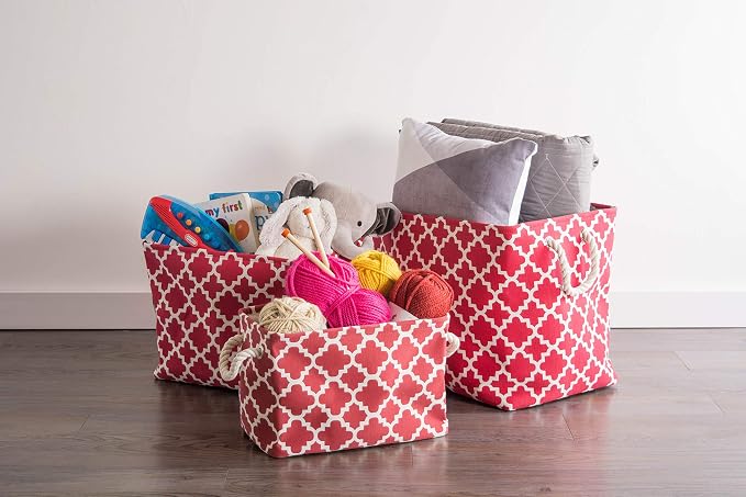 DII Polyester Container with Handles, Lattice Storage Bin - Image 6