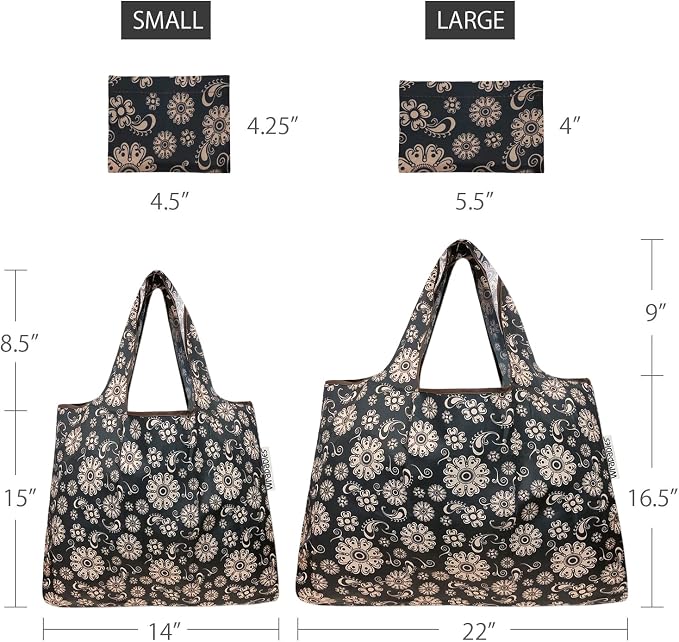 allydrew Large Foldable Tote Nylon Reusable Grocery Bag - Image 2