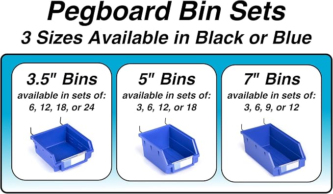 Pegboard Bins – 12 Pack Black Extra Large - Image 5
