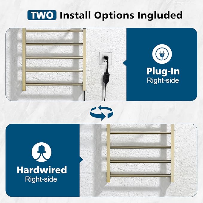 Heated Towel Racks for Bathroom, Hot Towel Warmer 5 Bars - Image 3